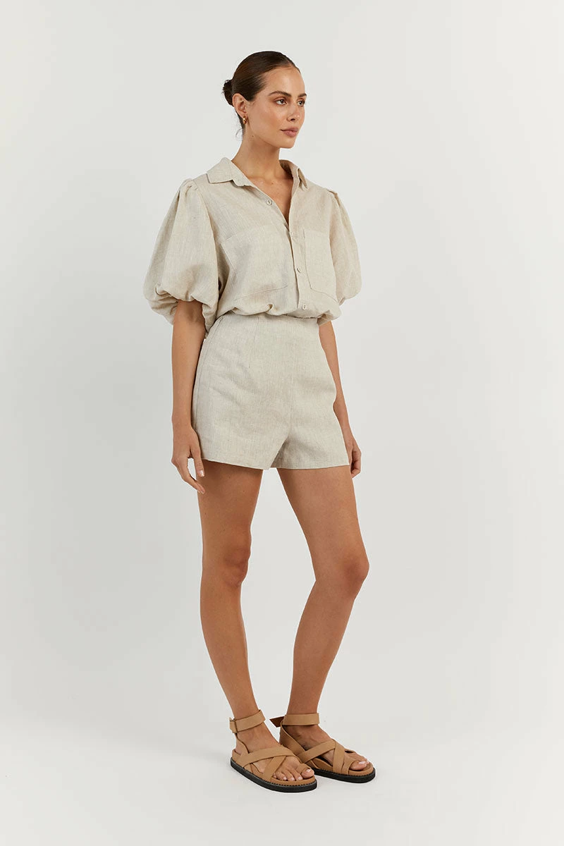 DISSH MONTY NATURAL LINEN SLEEVE SHIRT 3 DISSH MONTY NATURAL LINEN SLEEVE SHIRT - Image 3