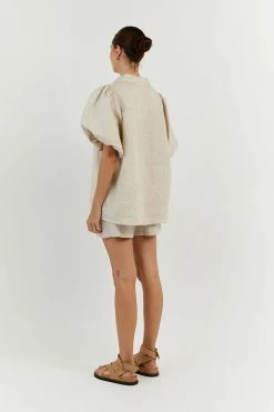 DISSH MONTY NATURAL LINEN SLEEVE SHIRT 8 DISSH MONTY NATURAL LINEN SLEEVE SHIRT -DISSH all-clothing Shop DFS03161NAT.150 13