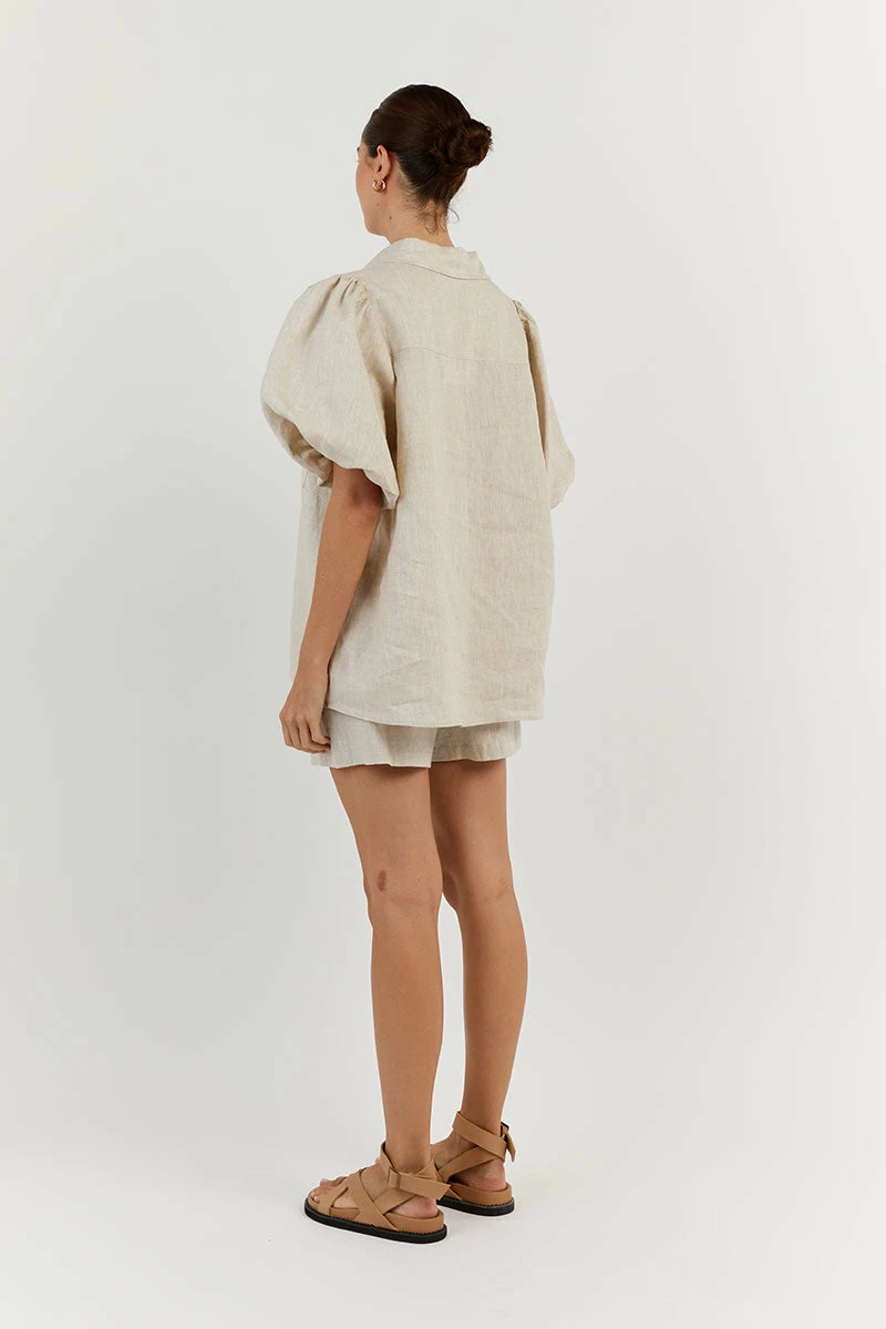 DISSH MONTY NATURAL LINEN SLEEVE SHIRT 4 DISSH MONTY NATURAL LINEN SLEEVE SHIRT - Image 4