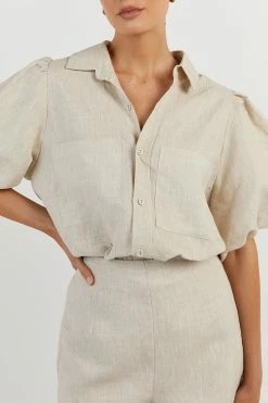 DISSH MONTY NATURAL LINEN SLEEVE SHIRT 9 DISSH MONTY NATURAL LINEN SLEEVE SHIRT -DISSH all-clothing Shop DFS03161NAT.150 14