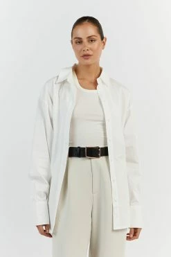 DISSH SHAE WHITE COTTON SLEEVED SHIRT -DISSH all-clothing Shop DFS03163WE.100 21 4dacffea 1b65 48dd ad93 718d855b1d5f