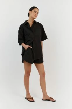 DISSH MAXIE BLACK COTTON SHIRT -DISSH all-clothing Shop DFS03165BK.600 12