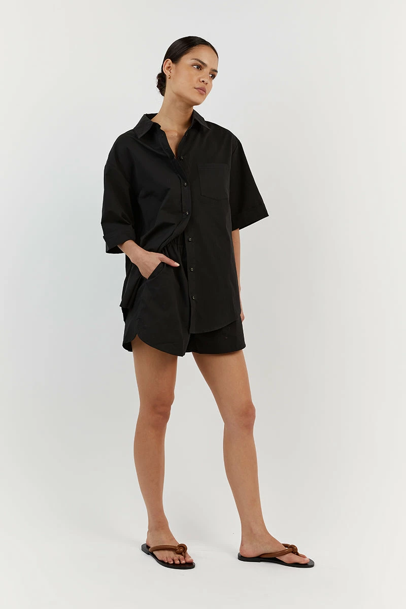 DISSH MAXIE BLACK COTTON SCOOP SHORT 3 DISSH MAXIE BLACK COTTON SCOOP SHORT - Image 3