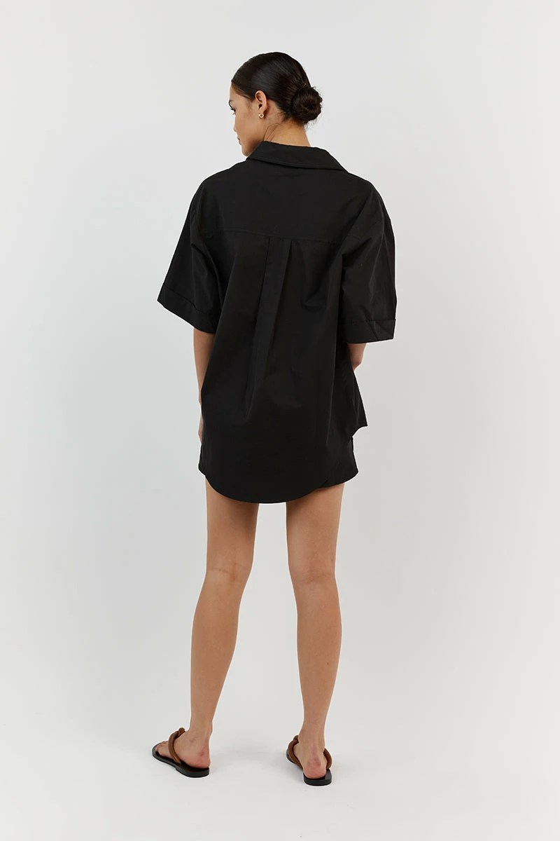 DISSH MAXIE BLACK COTTON SCOOP SHORT 4 DISSH MAXIE BLACK COTTON SCOOP SHORT - Image 4