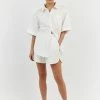 DISSH MAXIE WHITE COTTON SCOOP SHORT