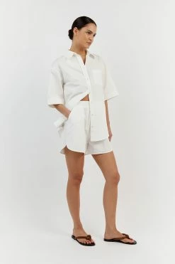 DISSH MAXIE WHITE COTTON SHIRT -DISSH all-clothing Shop DFS03165WE.100 12