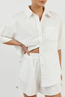 DISSH MAXIE WHITE COTTON SCOOP SHORT 10 DISSH MAXIE WHITE COTTON SCOOP SHORT -DISSH all-clothing Shop DFS03165WE.100 14 0a00ba10 0644 49ba 84b7 44018aaaa051