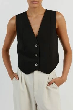 DISSH ROWAN BLACK VEST -DISSH all-clothing Shop DFS04002BK.600 13