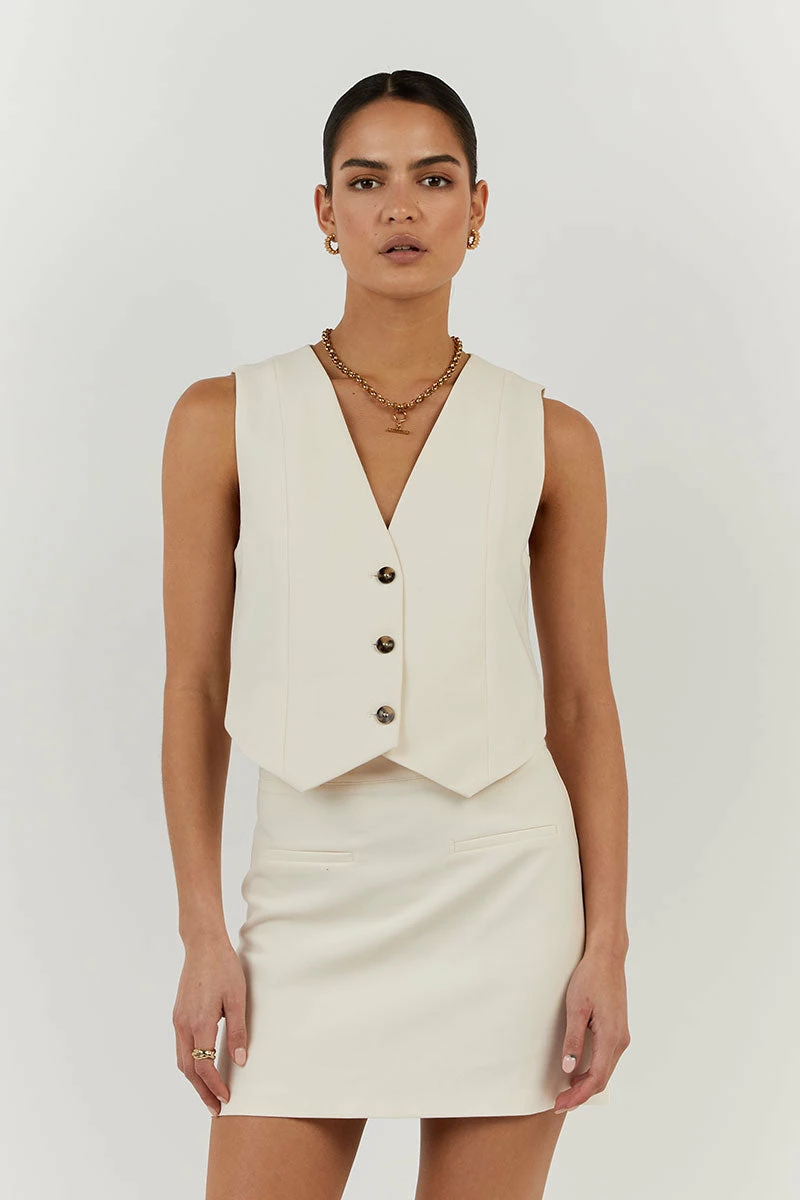 DISSH ROWAN CREAM VEST 1 DISSH ROWAN CREAM VEST
