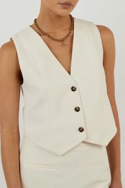 DISSH ROWAN CREAM VEST 9 DISSH ROWAN CREAM VEST -DISSH all-clothing Shop DFS04002CRE.140 4