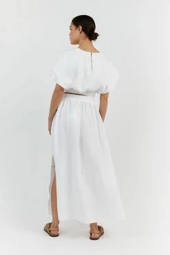 DISSH BONNIE WHITE LINEN BUBBLE CROP TOP -DISSH all-clothing Shop DFS04046DWE.100 3 de6a8a5d a512 4f9c 9bb7 11f7eda9d364