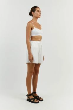 DISSH VIENNA WHITE LINEN CURVED CROP TOP 19 DISSH VIENNA WHITE LINEN CURVED CROP TOP -DISSH all-clothing Shop DFS04099LWE.100 12