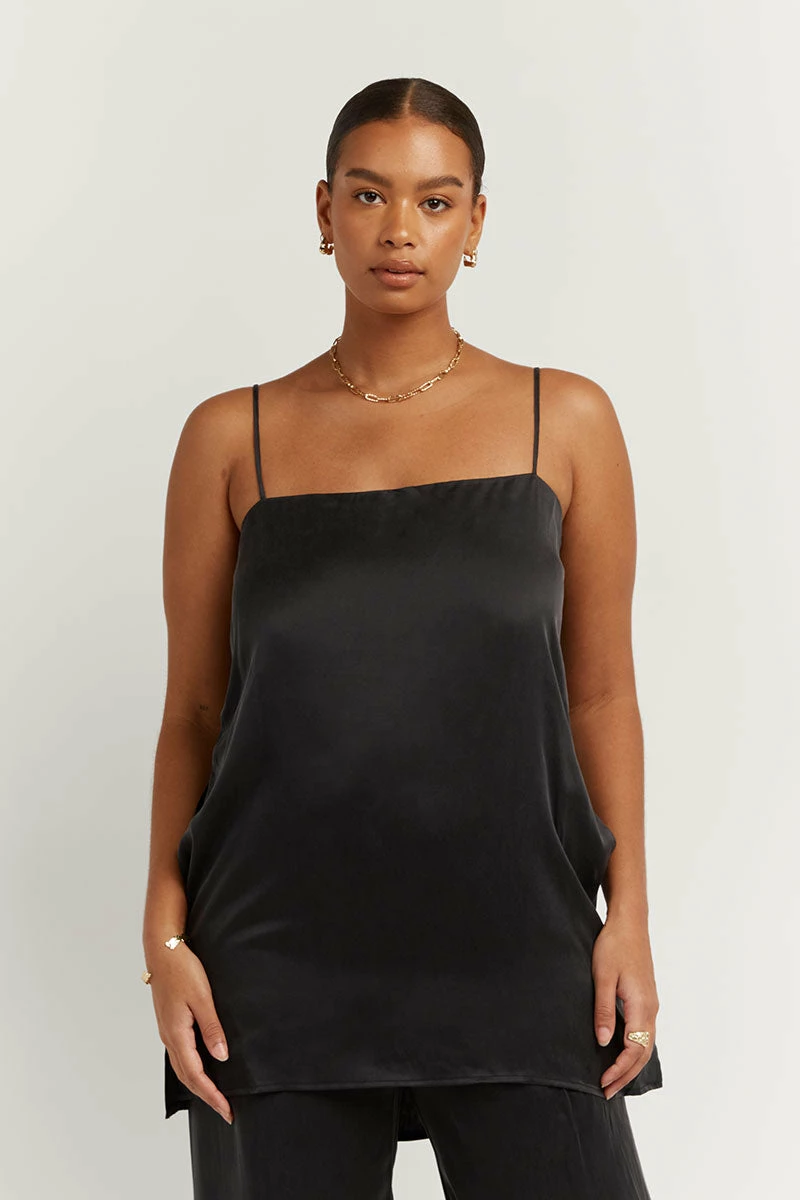 DISSH EVANS BLACK SILK TUNIC TOP 6 DISSH EVANS BLACK SILK TUNIC TOP - Image 6
