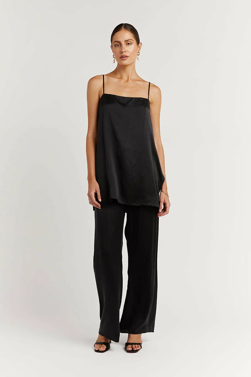 DISSH EVANS BLACK SILK TUNIC TOP 2 DISSH EVANS BLACK SILK TUNIC TOP - Image 2