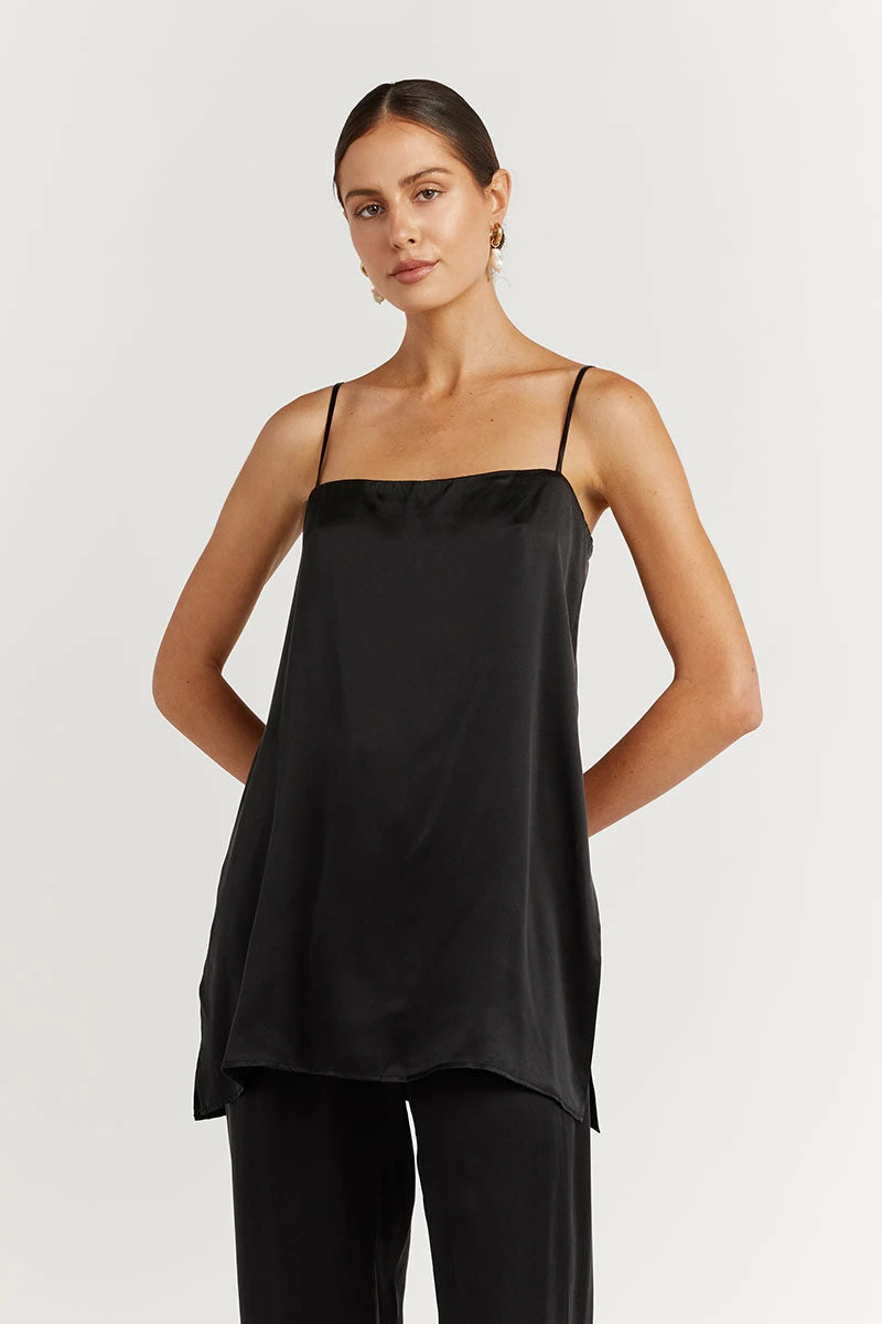 DISSH EVANS BLACK SILK TUNIC TOP 1 DISSH EVANS BLACK SILK TUNIC TOP