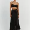 DISSH SIMONE BLACK SATIN CROP TOP