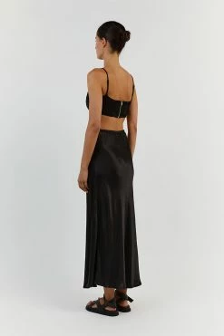 DISSH SIMONE BLACK SATIN CROP TOP -DISSH all-clothing Shop DFS04172BK.600 13