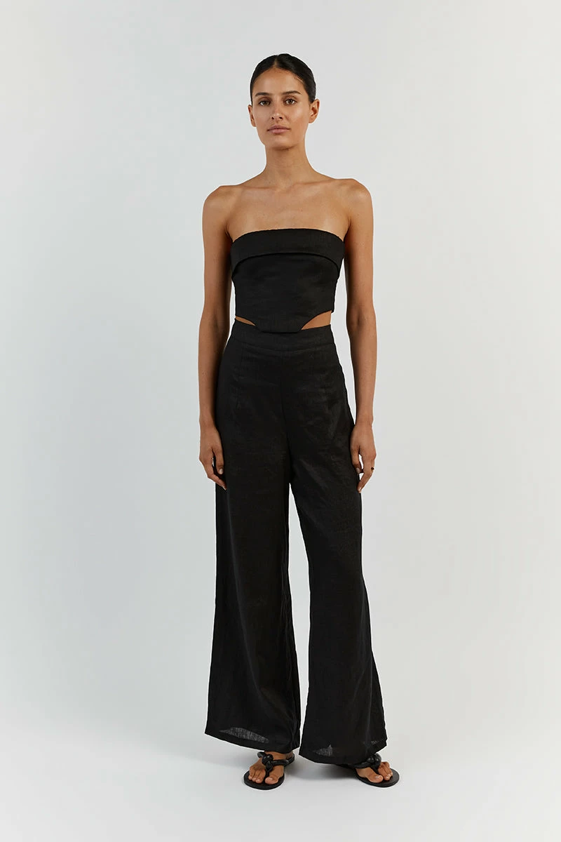 DISSH LILY BLACK LINEN CORSET 6 DISSH LILY BLACK LINEN CORSET - Image 6