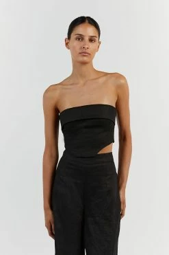 DISSH LILY BLACK LINEN CORSET 16 DISSH LILY BLACK LINEN CORSET -DISSH all-clothing Shop DFS04194BK.600 11