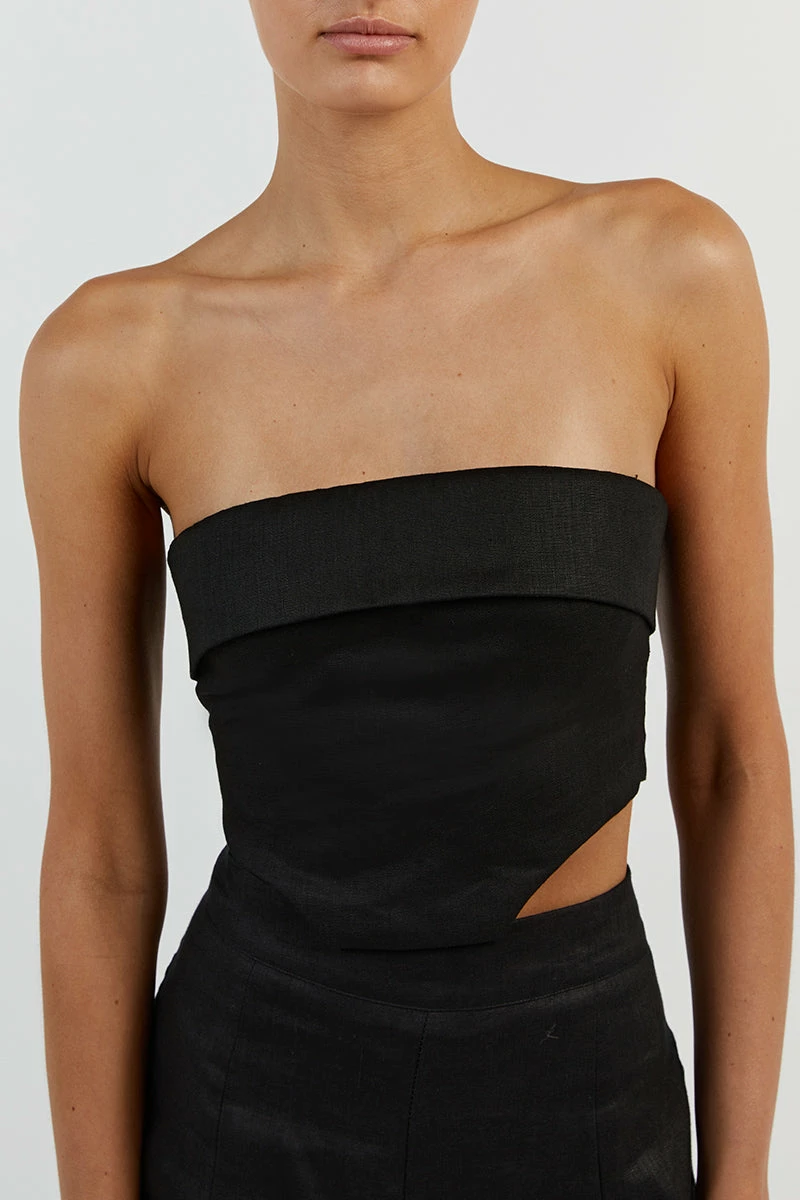 DISSH LILY BLACK LINEN CORSET 10 DISSH LILY BLACK LINEN CORSET - Image 10