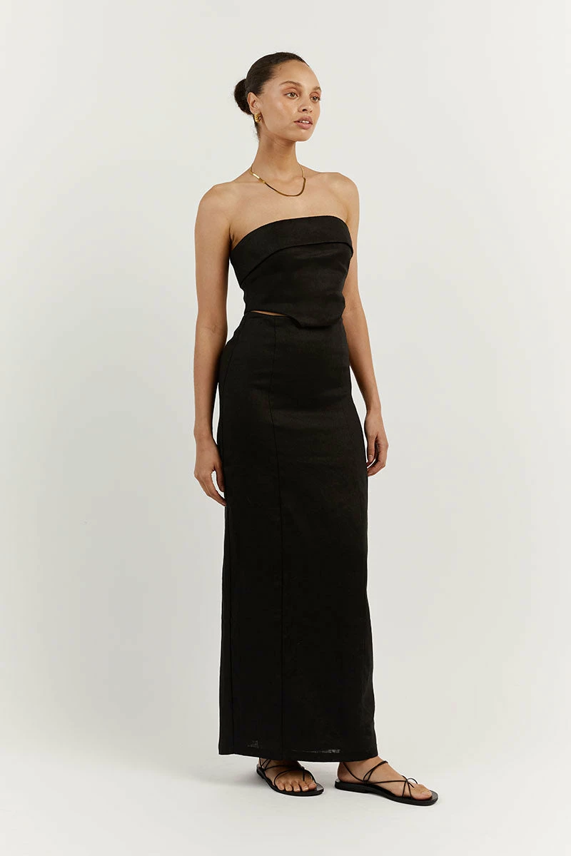 DISSH LILY BLACK LINEN CORSET 3 DISSH LILY BLACK LINEN CORSET - Image 3