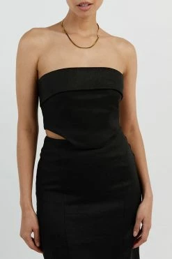 DISSH LILY BLACK LINEN CORSET 14 DISSH LILY BLACK LINEN CORSET -DISSH all-clothing Shop DFS04194BK.600 4