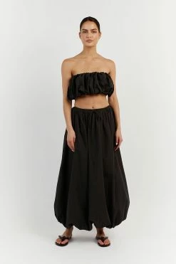 DISSH MONTY BLACK COTTON BUBBLE TOP