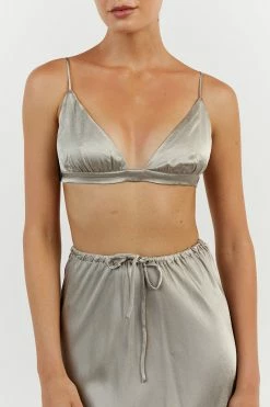 DISSH BOBBY PEWTER SATIN BRALETTE 9 DISSH BOBBY PEWTER SATIN BRALETTE -DISSH all-clothing Shop DFS04196PEW.608 14