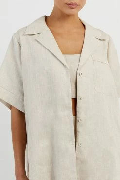 DISSH CAMPBELL NATURAL LINEN SHIRT 9 DISSH CAMPBELL NATURAL LINEN SHIRT -DISSH all-clothing Shop DFS04207NAT.150 14