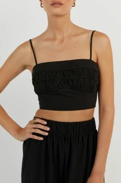 DISSH ELSA BLACK COTTON CROP TOP 11 DISSH ELSA BLACK COTTON CROP TOP -DISSH all-clothing Shop DFS04237BK.600 13