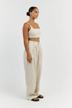 DISSH PENNY NATURAL LINEN CROP TOP -DISSH all-clothing Shop DFS04249NAT.150 2 6889a941 42d7 490d a606 e0e0044813db