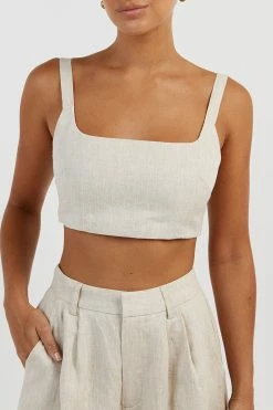 DISSH PENNY NATURAL LINEN CROP TOP -DISSH all-clothing Shop DFS04249NAT.150 3 3950895e 79b6 40ce b573 0d5b0e984583