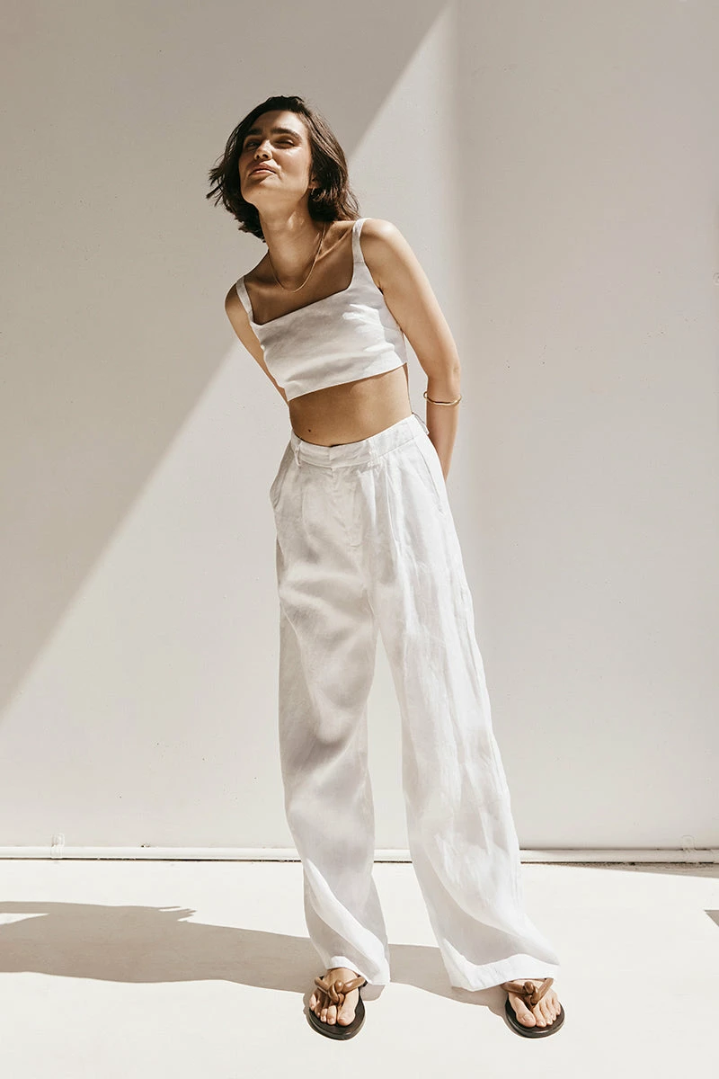 DISSH PENNY WHITE LINEN CROP TOP 1 DISSH PENNY WHITE LINEN CROP TOP