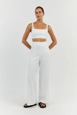 DISSH PENNY WHITE LINEN CROP TOP 16 DISSH PENNY WHITE LINEN CROP TOP -DISSH all-clothing Shop DFS04249WE.100 11