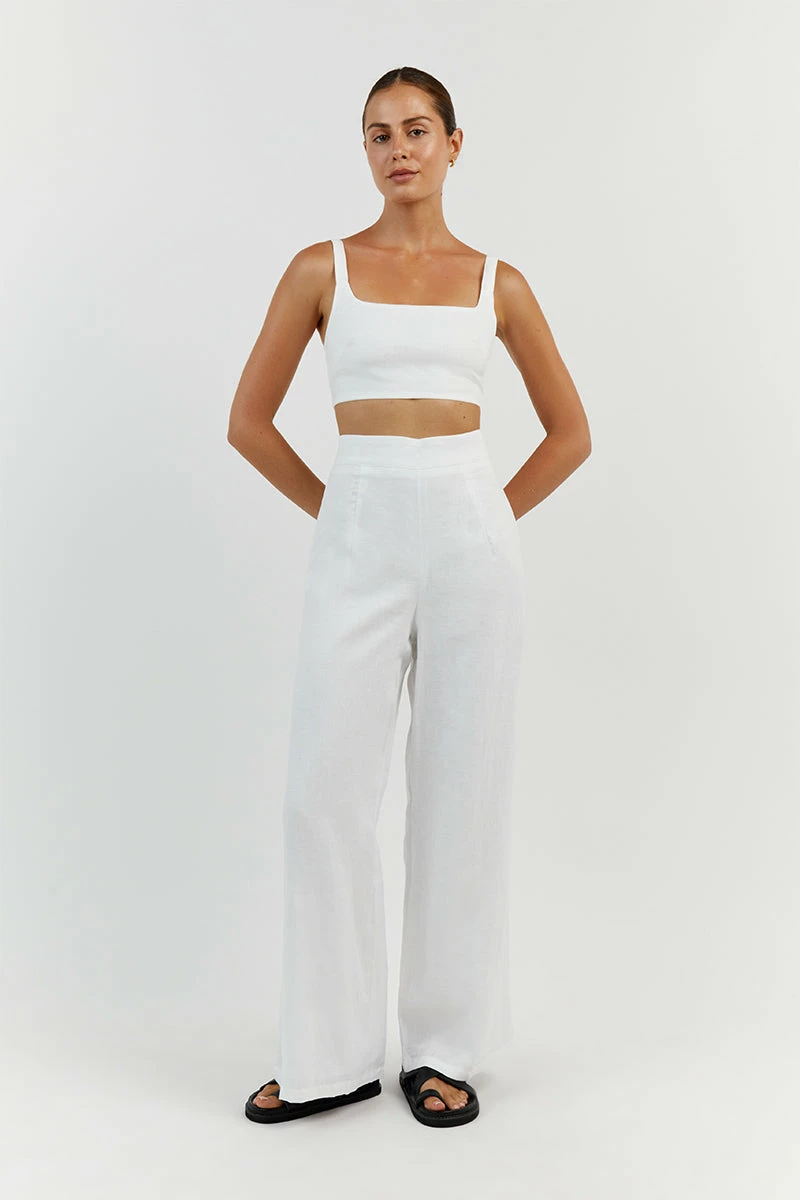 DISSH PENNY WHITE LINEN CROP TOP 7 DISSH PENNY WHITE LINEN CROP TOP - Image 7