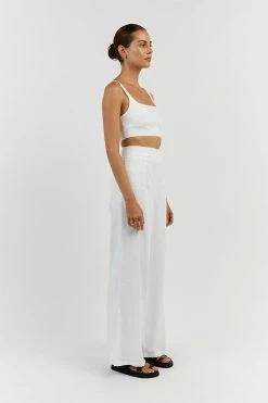 DISSH PENNY WHITE LINEN CROP TOP 17 DISSH PENNY WHITE LINEN CROP TOP -DISSH all-clothing Shop DFS04249WE.100 12