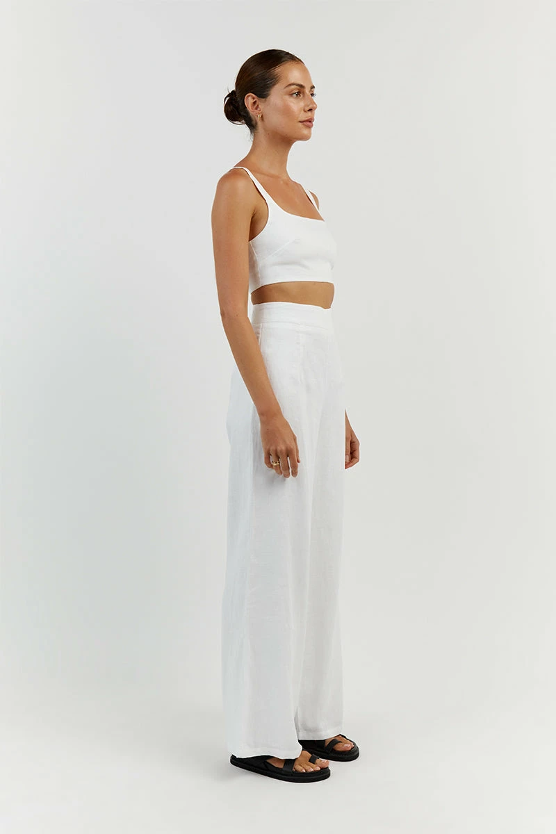 DISSH PENNY WHITE LINEN CROP TOP 8 DISSH PENNY WHITE LINEN CROP TOP - Image 8