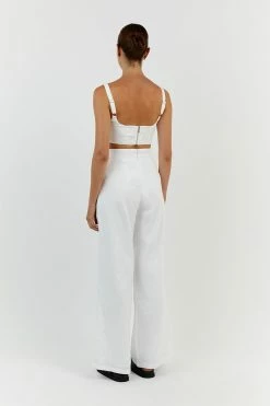 DISSH PENNY WHITE LINEN CROP TOP 18 DISSH PENNY WHITE LINEN CROP TOP -DISSH all-clothing Shop DFS04249WE.100 13