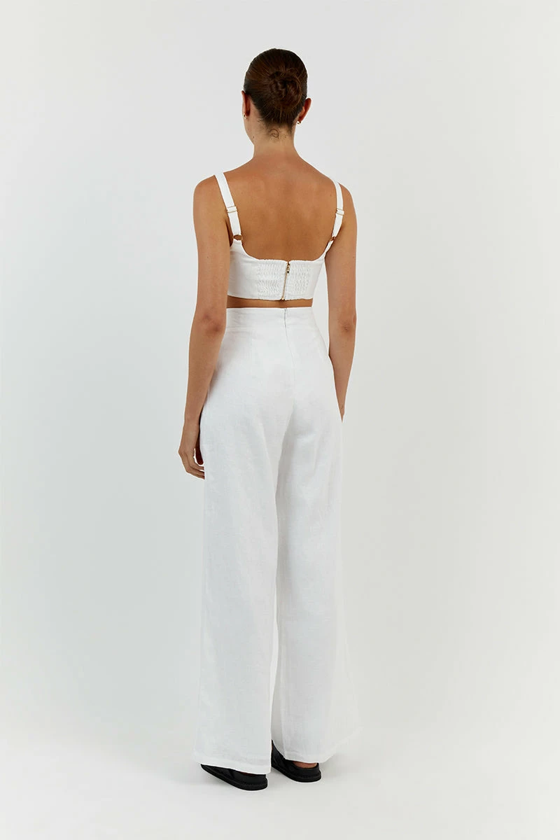 DISSH PENNY WHITE LINEN CROP TOP 9 DISSH PENNY WHITE LINEN CROP TOP - Image 9