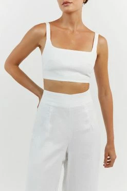 DISSH PENNY WHITE LINEN CROP TOP 19 DISSH PENNY WHITE LINEN CROP TOP -DISSH all-clothing Shop DFS04249WE.100 14