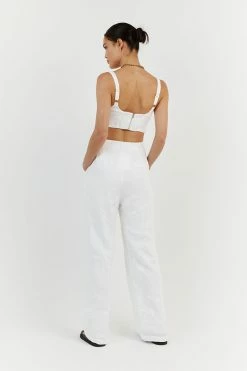 DISSH PENNY WHITE LINEN CROP TOP 13 DISSH PENNY WHITE LINEN CROP TOP -DISSH all-clothing Shop DFS04249WE.100 3