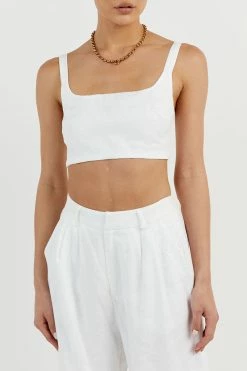 DISSH PENNY WHITE LINEN CROP TOP 14 DISSH PENNY WHITE LINEN CROP TOP -DISSH all-clothing Shop DFS04249WE.100 4