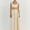 DISSH ABBY BUTTER LINEN CROP TOP