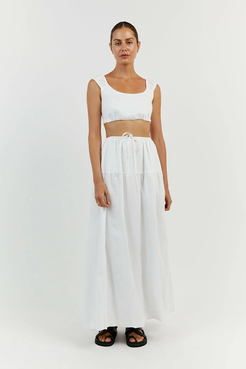 DISSH ABBY WHITE LINEN CROP TOP 1 DISSH ABBY WHITE LINEN CROP TOP