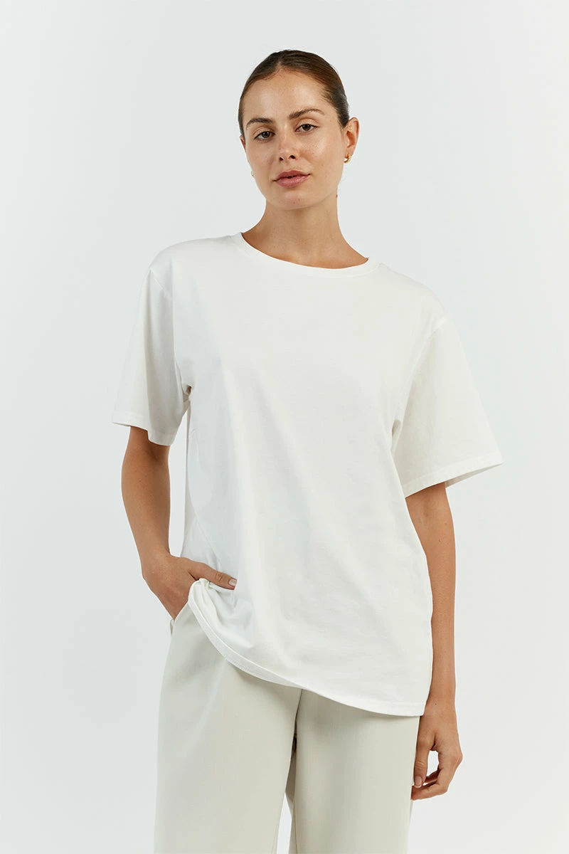DISSH CHARLOTTE OFF WHITE CREW NECK TEE 2 DISSH CHARLOTTE OFF WHITE CREW NECK TEE - Image 2