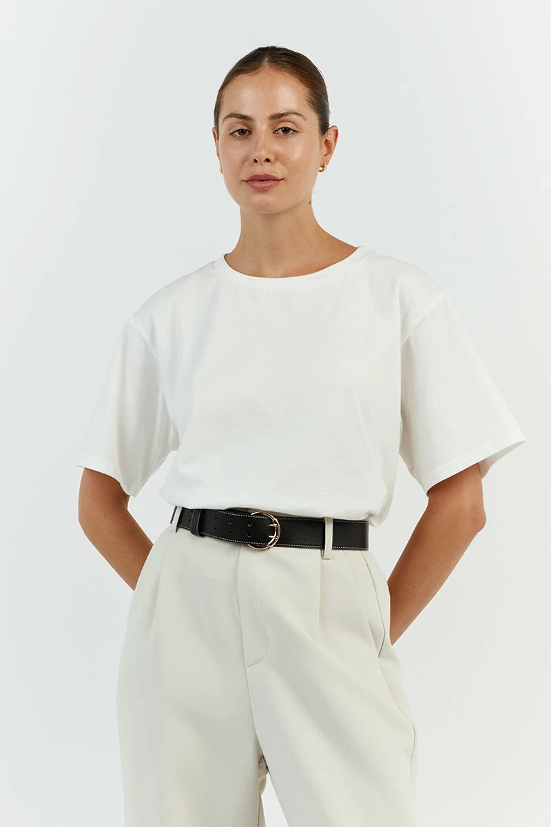 DISSH CHARLOTTE OFF WHITE CREW NECK TEE 5 DISSH CHARLOTTE OFF WHITE CREW NECK TEE - Image 5