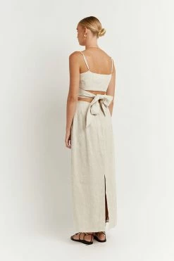 DISSH ROBERTS NATURAL LINEN MIDI SKIRT -DISSH all-clothing Shop DFS05038NAT.150 3