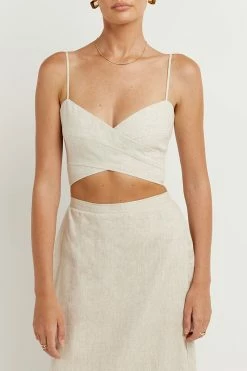 DISSH ROBERTS NATURAL LINEN MIDI SKIRT -DISSH all-clothing Shop DFS05038NAT.150 4