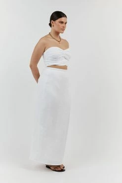 DISSH ROBERTS WHITE LINEN MIDI SKIRT -DISSH all-clothing Shop DFS05038WE.100 12