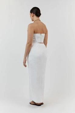 DISSH ROBERTS WHITE LINEN MIDI SKIRT -DISSH all-clothing Shop DFS05038WE.100 13